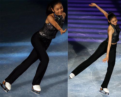 18일 밤(한국시간) 프랑스 파리 팔레 옴니스포르 드 파리-베르시 빙상장에서 열린 2009-2010 국제빙상경기연맹(ISU) 피겨 시니어 그랑프리 1차 대회갈라쇼에서 김연아가 환상적인 연기를 선보이고 있다. 