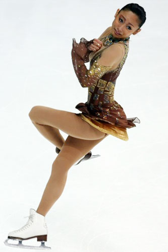 24일(현지 시각) ISU 그랜드 프릭스 피겨 스케이팅 컵 여자 프리 프로그램에서 일본의 안도 미키가 연기를 선보이고 있다. 
